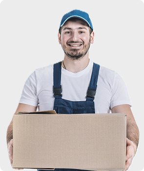 cheerful deliveryman with parcel 1