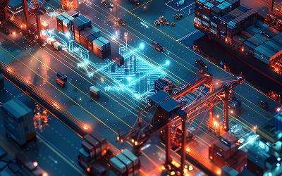 technological futuristic holograms logistics means transport